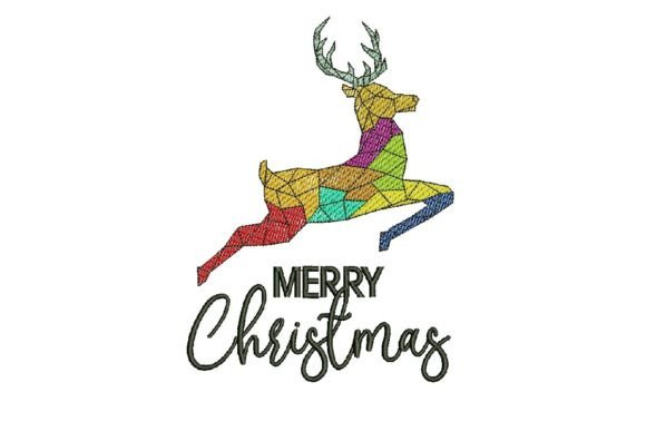 Abstract Polygonal Deer: A Seasonal Embroidery Review