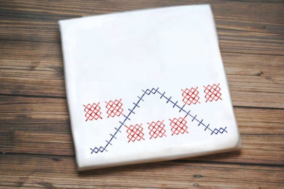 Abstract Red Blue Shape: A Seasonal Embroidery Staple