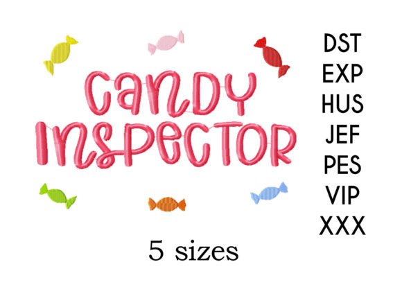 Candy Inspector: A Charming Halloween Embroidery Design