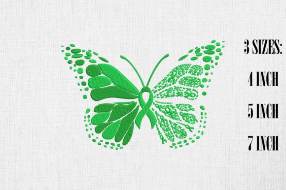 Mental Health Butterfly Green Ribbon