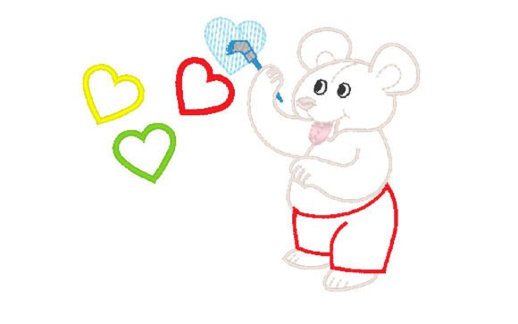 Painter Bear: A Playful Wild Animal Embroidery Design Worth Adding